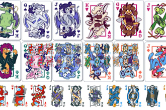 draw balatro style pixel art playing cards, pixel art poker card design for you