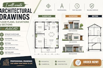 create architectural floor plans, elevations and sections in autocad
