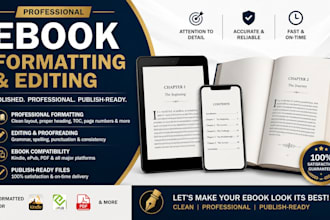 format and edit your ebook for amazon KDP and kindle