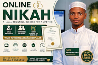 perform your online nikah provide witnesses, wali and marriage certificate