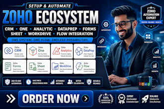 setup zoho crm zoho one analytic dataprep forms sheet workdrive flow integration