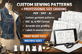 make accurate PDF sewing patterns and grading for garments