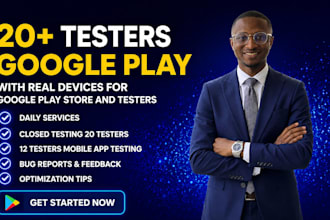 provide 20 beta testers for mobile app testing on 12 testers