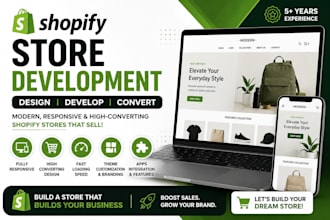 design shopify store or e commerce website