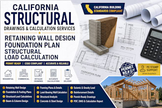 create structural drawings, retaining wall design and foundation calculation
