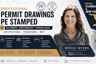 create architectural structural and mep permit drawings for city approval