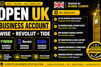 register UK ltd company and open business bank account wise paypal setup