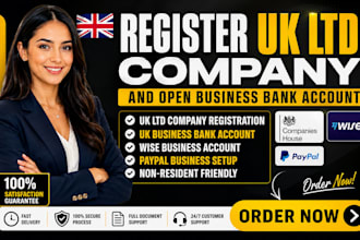 register UK ltd company open UK bank account wise paypal setup