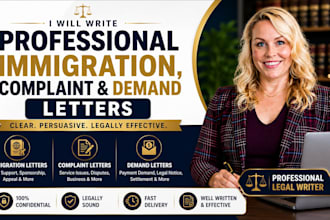 write professional immigration, complaint and demand letters