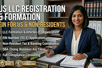 do US llc registration, llc formation, ein number for US and non residents, dba