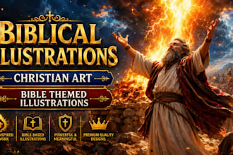illustrate biblical illustrations, christian illustrations, bible themed