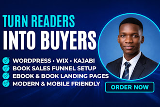 create wordpress wix kajabi book funnel author website