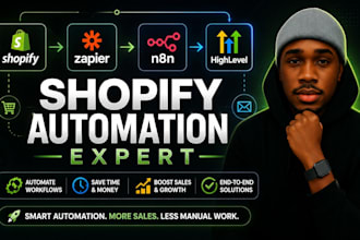 build custom shopify automation using zapier, n8n or gohighlevel CRM