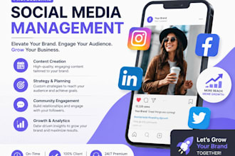 social media audit, post creation, scheduling, marketing