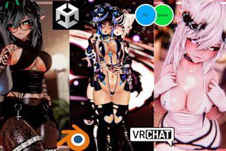custom vrchat avatar, furry anime nsfw 3d model, vrc character vr chat humanoid