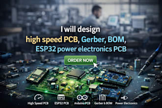design high speed pcb, gerber, bom, esp32 power electronics pcb