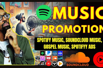 run ads campaign for spotify soundlcoud music promtion, gospel fan base playlist