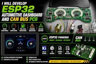 develop esp32 automotive dashboard and can bus pcb