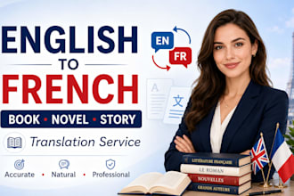 translate book novel story english to french translation manually
