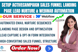 setup activecampaign sales funnel landing page lead nurture webinar automation