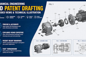 mechanical engineering cad patent figures exploded views technical drawing