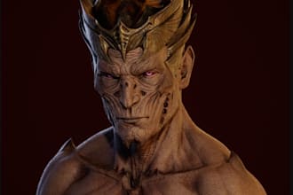 create ancient dark fantasy deities and boss characters for games and cinematics