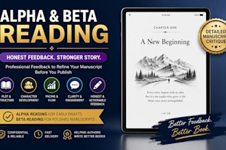 beta reading and alpha reading with detailed manuscript critique