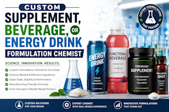 custom supplement, beverage, or energy drink formulation chemist