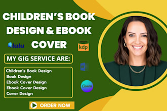 design and illustrate childrens book design 3d ebook cover format for amazon KDP