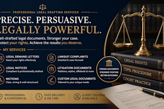 draft legal demand letter, motions, lawsuit, agreement, contract, privacy policy