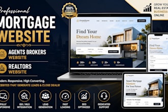 design mortgage website, agents brokers website and realtors website