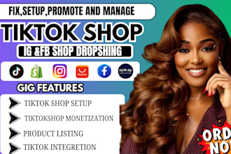 fix and create tik tok shop, tiktok dropshiping, usa tiktok shop and category