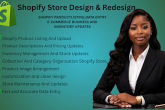 do manual shopify product listing, shopify data entry, update inventory, design