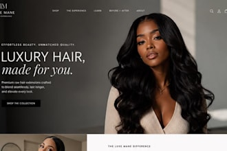 design hair extension shopify store beauty website wig hair extension website