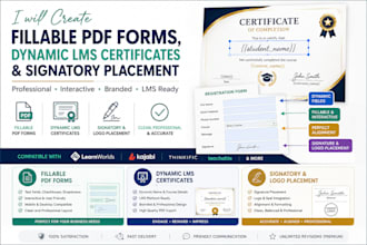 create fillable PDF forms and dynamic lms certificates