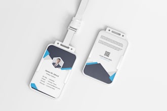 professional id card, employee badge and company identity