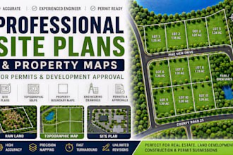 design professional site plans, topographic maps, property boundary maps