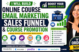 build online course email marketing sales funnel course promotion