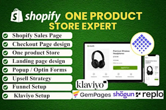 build shopify sales one product landing page using gempages pagefly shogun zpify