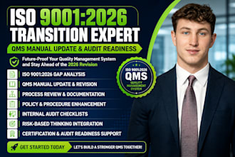 write iso 9001 2026 qms manual and transition audit readines
