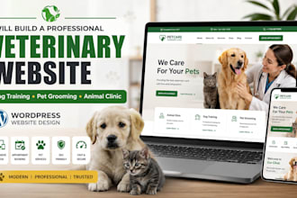 build a veterinary website dog training pet grooming animal clinic wordpress