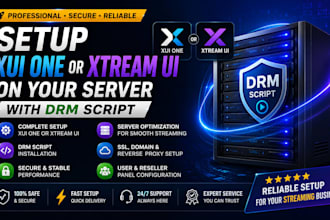 setup xui one or xtream UI on your server with drm