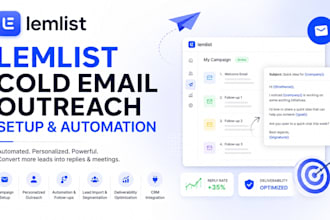 setup lemlist cold email outreach and automation campaign