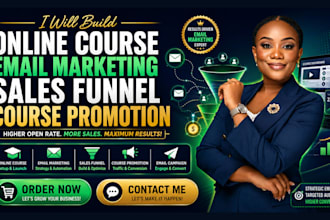 build online course email marketing sales funnel course promotion