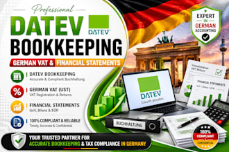 manage datev bookkeeping, german vat and financial statements