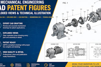 mechanical engineering cad patent drafting exploded views technical illustration