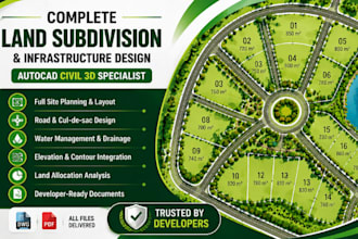 create professional land subdivision and site plans in autocad and revit
