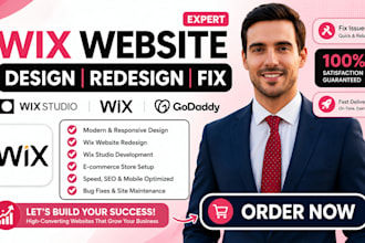 wix website design wix website redesign fix wix studio godaddy website design