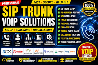 siptrunk voip 3cx did number twilio freepbx telnyx ringcentral vicidial asterisk