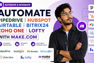 automate pipedrive hubspot airtable bitrix24 zohoone crm lofty with makecom